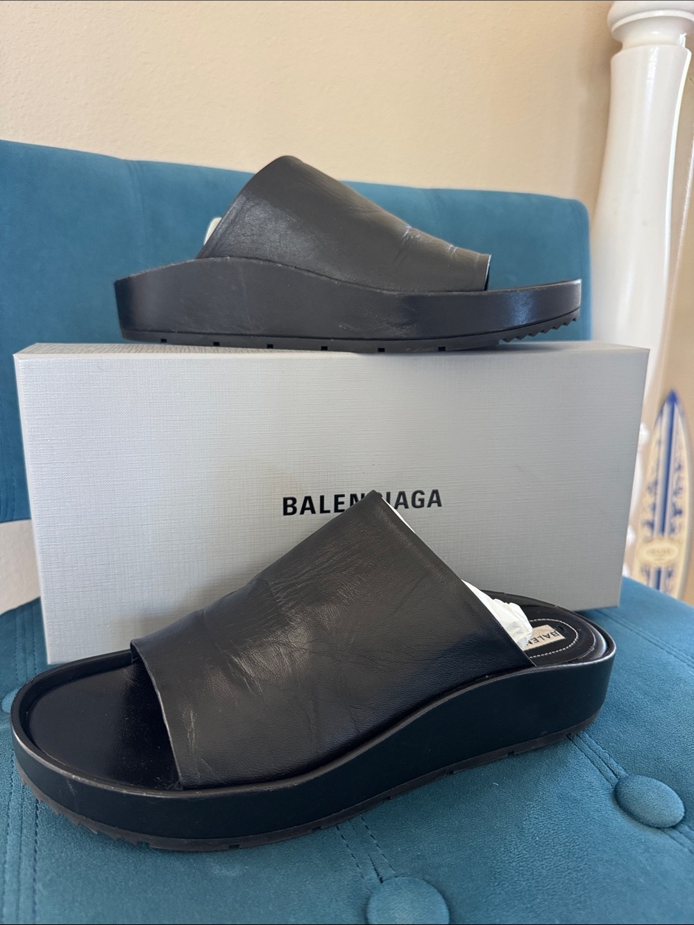 Balenciaga Leather Slides